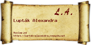Lupták Alexandra névjegykártya